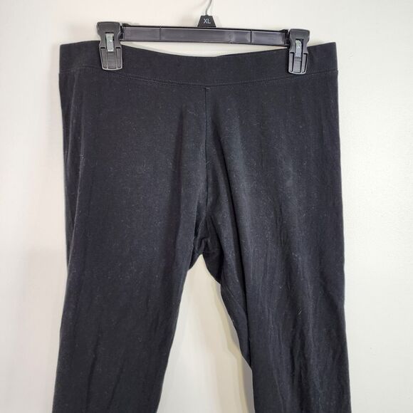 Soft Surroundings Women Cropped Leggings Size Large Petite LP Black Knit Pull On - Picture 4 of 8